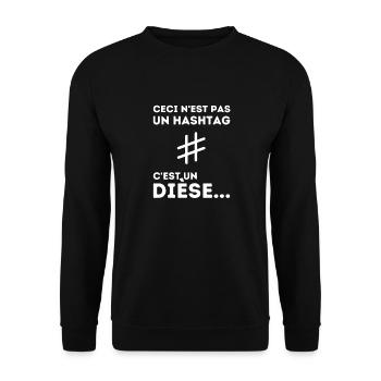 Ceci N'est Pas Un Hashtag C'est Un Dièse Humour - Sweat-shirt Unisexe - noir - Devant - Alina (178cm) & Michal (187cm)
