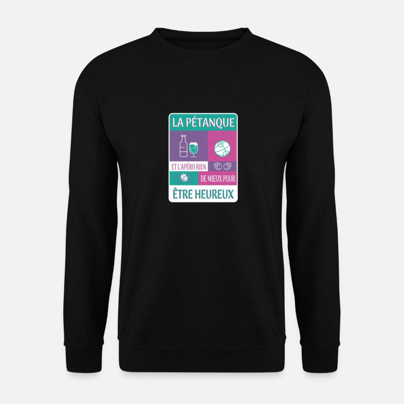 PETANQUE AND APERITIF - Unisex Sweatshirt - black