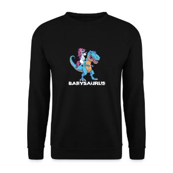 Babysaurus - Bébé dinosaure Dino Unicorn - Sweat-shirt Unisexe - noir - Devant - Alina (178cm) & Michal (187cm)