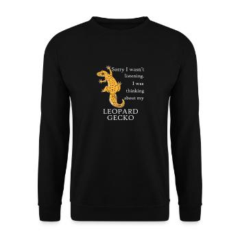 Pense à mon Léopard, le lézard reptile - Sweat-shirt Unisexe - noir - Devant - Alina (178cm) & Michal (187cm)