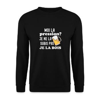 Moi la pression je la subis pas je la bois - Sweat-shirt Unisexe - noir - Devant - Alina (178cm) & Michal (187cm)
