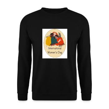 International Womes Day - Unisex Sweatshirt - black - Front - Alina (178cm) & Michal (187cm)