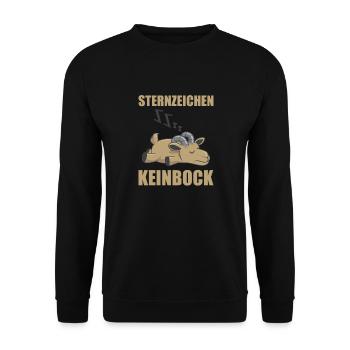 Mitarbeiter Kollege Faul Sternzeichen Keinbock - Unisex Pullover - Schwarz - Vorne - Alina (178cm) & Michal (187cm)