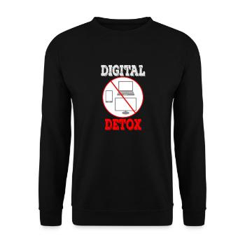 digital Detox Minimalism Time out offline virtual - Unisex Sweatshirt - black - Front - Alina (178cm) & Michal (187cm)