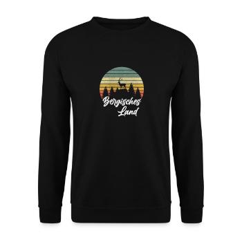 Bergisches Land Heimat Geschenk Wandern Urlaub - Unisex Pullover - Schwarz - Vorne - Alina (178cm) & Michal (187cm)