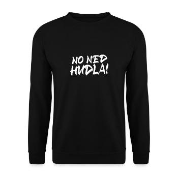 No ned Hudla - Unisex Pullover - Schwarz - Vorne - Alina (178cm) & Michal (187cm)