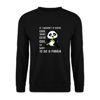 Lustige Panda-Liebhaber-Mädchen-Frau Zitat sagen Phrase - Unisex Pullover - Schwarz - Vorne - Alina (178cm) & Michal (187cm)