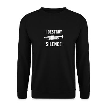 Lustige Trompeten Sprüche Cool Trompeter Geschenk - Unisex Pullover - Schwarz - Vorne - Alina (178cm) & Michal (187cm)