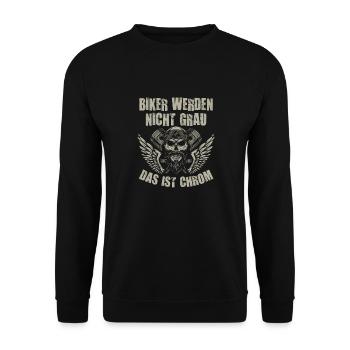 Biker Werden Nicht Grau Das Ist Chrom - Unisex Pullover - Schwarz - Vorne - Alina (178cm) & Michal (187cm)