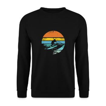 Jet ski Retro - Unisex Pullover - Schwarz - Vorne - Alina (178cm) & Michal (187cm)