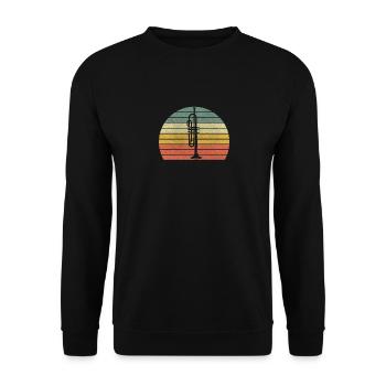 Trumpet Retro Trumpets Instrument Gift Colorful - Unisex Sweatshirt - black - Front - Alina (178cm) & Michal (187cm)
