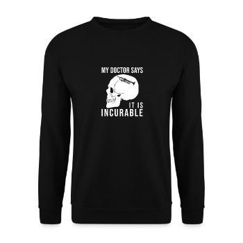 Trompeter Trompete lustiger Spruch - Unisex Pullover - Schwarz - Vorne - Alina (178cm) & Michal (187cm)