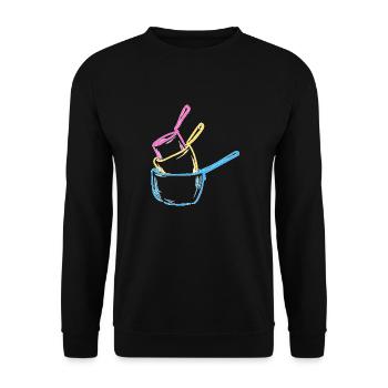 Pansexual meme pans - Unisex Sweatshirt - black - Front - Alina (178cm) & Michal (187cm)
