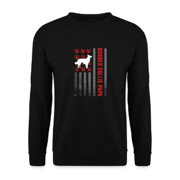 Border Collie Dad T Shirt Retro Border Collie Dad - Unisex Sweatshirt - black - Front - Alina (178cm) & Michal (187cm)