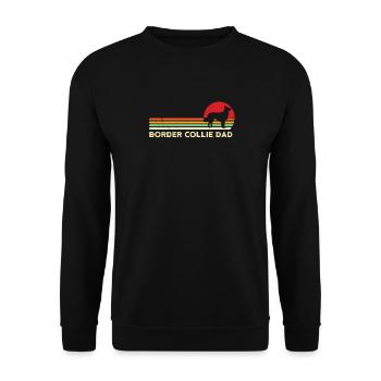 Border Collie Dad Sunset Shirt Retro Border Collie - Unisex Sweatshirt - black - Front - Alina (178cm) & Michal (187cm)