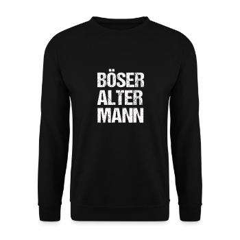 Böser alter Mann, Tshirt, böse, Herren - Unisex Pullover - Schwarz - Vorne - Alina (178cm) & Michal (187cm)