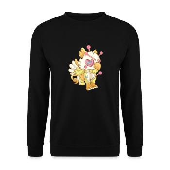 Kawaii Pastel Goth Voodoo Doll Cute Creepy Griffin - Unisex Pullover - Schwarz - Vorne - Alina (178cm) & Michal (187cm)