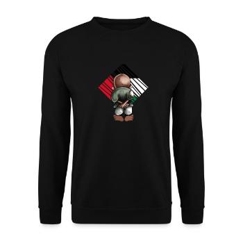Palestine فلسطين Handala حنظلة - Unisex Pullover - Schwarz - Vorne - Alina (178cm) & Michal (187cm)
