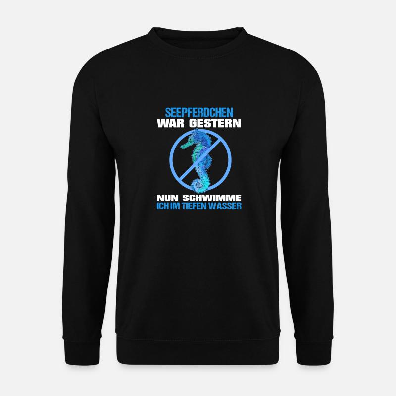 Seepferdchen gemacht Kind lernt das Schwimmen - Unisex Pullover - Schwarz