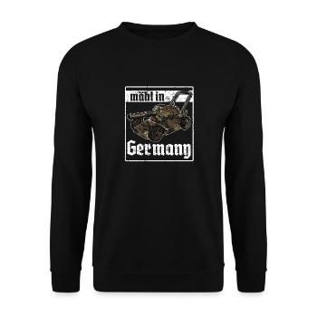 Mähen für Männer Rasenmähen Rasenpflege Garten - Unisex Pullover - Schwarz - Vorne - Alina (178cm) & Michal (187cm)