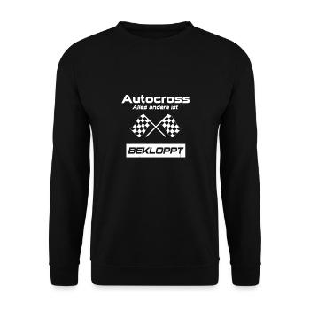 Autocross alles andere ist bekloppt - Unisex Pullover - Schwarz - Vorne - Alina (178cm) & Michal (187cm)