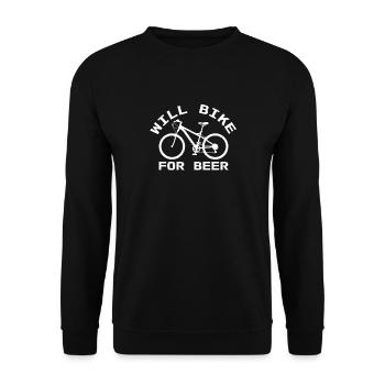 Will Bike For Beer Drôle de vélo de VTT alcool - Sweat-shirt Unisexe - noir - Devant - Alina (178cm) & Michal (187cm)