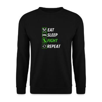 Eat sleep fight non hodgkin lymphoma cancer - Unisex Sweatshirt - black - Front - Alina (178cm) & Michal (187cm)