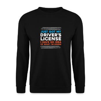 Je viens d’obtenir mon permis de conduire - permis de conduire - - Sweat-shirt Unisexe - noir - Devant - Alina (178cm) & Michal (187cm)