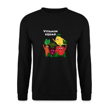 Vitamin Squad-Superfood Gemüse Vegan - Unisex Pullover - Schwarz - Vorne - Alina (178cm) & Michal (187cm)