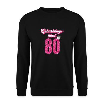 80. Geburtstag 80 Jahre 80er Geburtstagskind - Unisex Pullover - Schwarz - Vorne - Alina (178cm) & Michal (187cm)