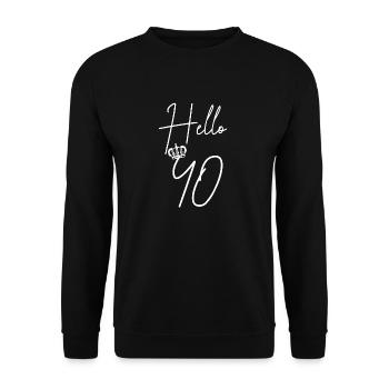 40 Jahre Geburtstagsgeschenk - Unisex Pullover - Schwarz - Vorne - Alina (178cm) & Michal (187cm)