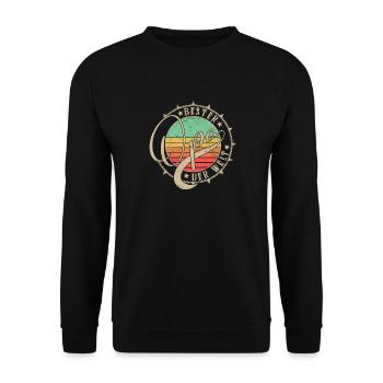 Bester Opa der Welt Vintage & Retro Geschenk - Unisex Pullover - Schwarz - Vorne - Alina (178cm) & Michal (187cm)