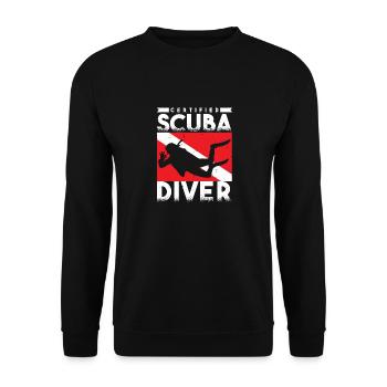 Scuba Diver Certified Scuba Diver - Unisex Sweatshirt - black - Front - Alina (178cm) & Michal (187cm)