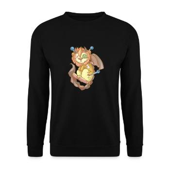 Kawaii Pastel Goth Voodoo Doll Cute Manticore - Unisex Pullover - Schwarz - Vorne - Alina (178cm) & Michal (187cm)
