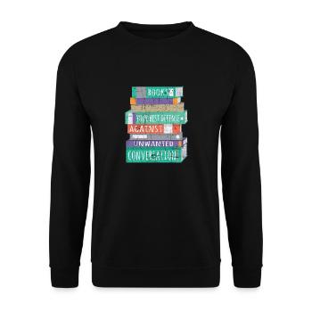 Bookworm Shirt Books Your Best Defense Antisocial - Sweat-shirt Unisexe - noir - Devant - Alina (178cm) & Michal (187cm)