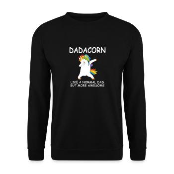 dadacorn dad unicorn dabbing - Unisex Sweatshirt - black - Front - Alina (178cm) & Michal (187cm)