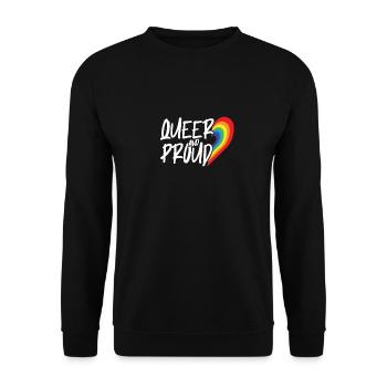 Queer Proud Lesbian Bisexual Trans Gay Pride - Unisex Pullover - Schwarz - Vorne - Alina (178cm) & Michal (187cm)