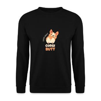 Guess What Corgi Butt Funny Corgi Dog - Unisex Sweatshirt - black - Front - Alina (178cm) & Michal (187cm)