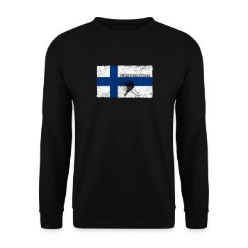Hockey sur glace Finlande fan cadeau - Sweat-shirt Unisexe - noir - Devant - Alina (178cm) & Michal (187cm)