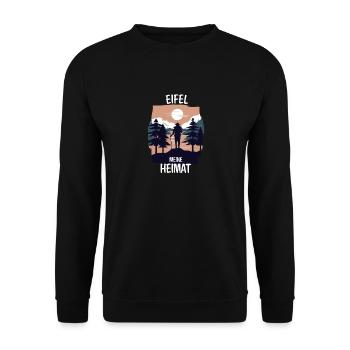 Eifel Mosel Wandern Fluss Winzer Geschenkidee - Unisex Pullover - Schwarz - Vorne - Alina (178cm) & Michal (187cm)