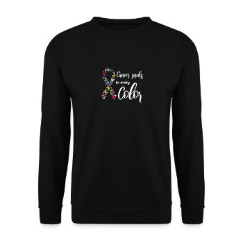 Cancer Sucks In Every Color, Fight Cancer Ribbons - Unisex Sweatshirt - black - Front - Alina (178cm) & Michal (187cm)
