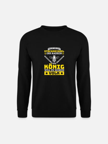 Stockmeissel könig volk Geschenk Biene Imker Honig - Unisex Pullover - Schwarz