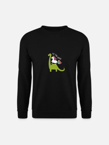 To The Rave Funny EDM Unicorn Sloth Dinosaur - Unisex Pullover - Schwarz