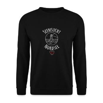 Seensucht Nordsee - Unisex Pullover - Schwarz - Vorne - Alina (178cm) & Michal (187cm)
