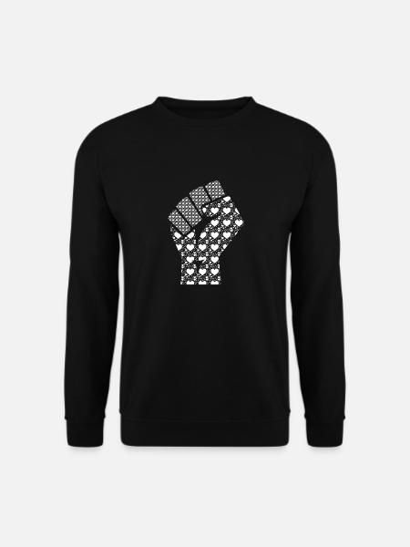 LGBTQ schwarz und weiß Hand mit Herzen Symbol - Unisex Pullover - Schwarz