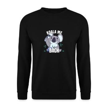 Koala me Back - Koala Bär mit Telefon - Unisex Pullover - Schwarz - Vorne - Alina (178cm) & Michal (187cm)