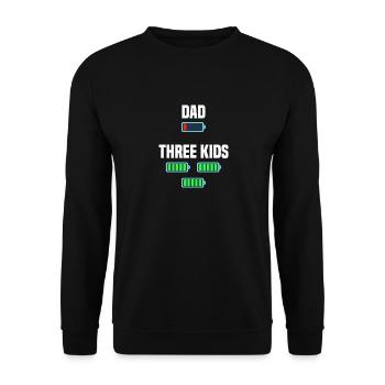 Dad und Drillinge - Unisex Pullover - Schwarz - Vorne - Alina (178cm) & Michal (187cm)