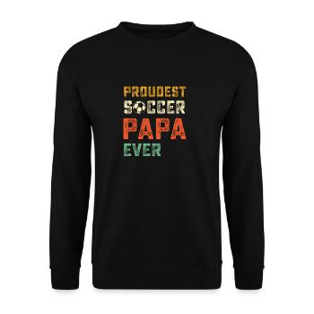 Papa le plus fier Papa Shirt Soccer Papa T Shirt Soccer Papa - Sweat-shirt Unisexe - noir - Devant - Alina (178cm) & Michal (187cm)