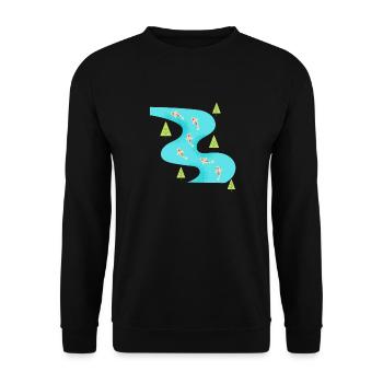 Fluss von Carpes - Unisex Pullover - Schwarz - Vorne - Alina (178cm) & Michal (187cm)