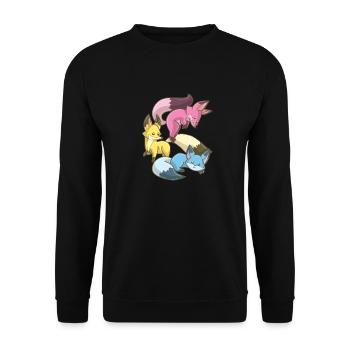 Pansexual Fox,Kawaii Pastel Goth Anime Art Pan - Unisex Sweatshirt - black - Front - Alina (178cm) & Michal (187cm)